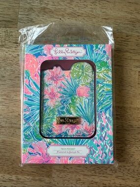 Lilly Pulitzer Tropical Floral Tech Pocket - Pink, Blue & Green